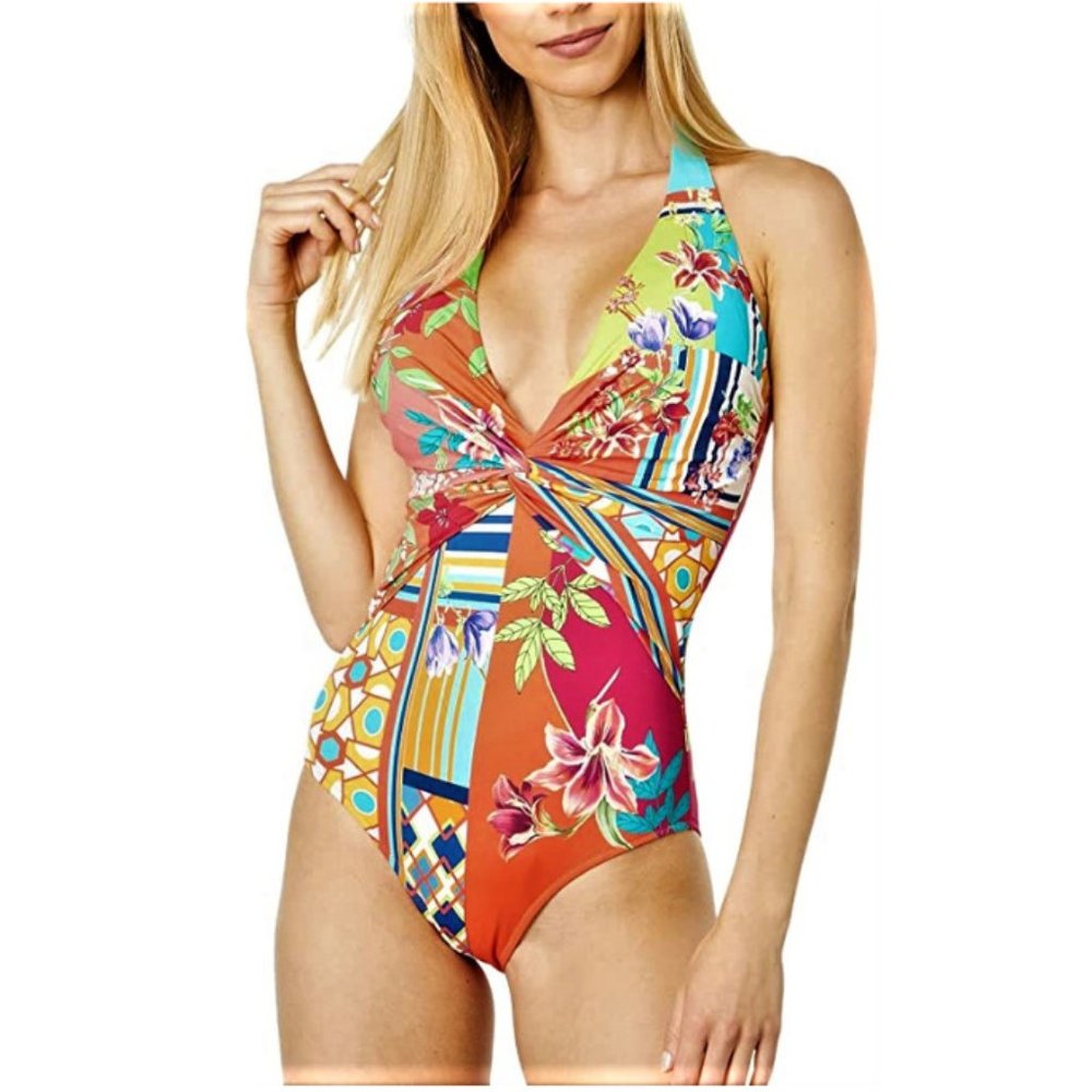 Johnny Was Swimsuit Size-XXL Multicolor Color Twist